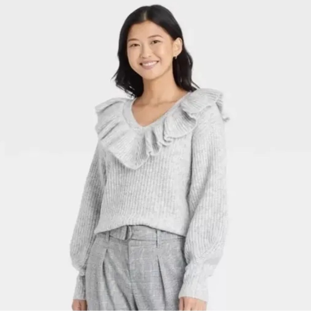 a new day Ruffled Neck Sweater NWOT